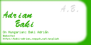adrian baki business card