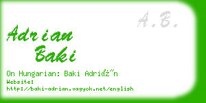 adrian baki business card